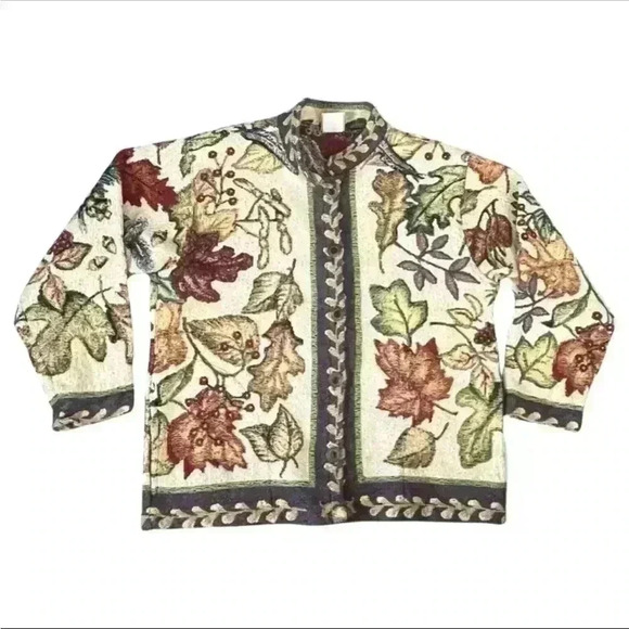 Sugar Street Weavers Vintage Tapestry Woven Jacket Size M Autumn Fall Aesthetic - Picture 3 of 9
